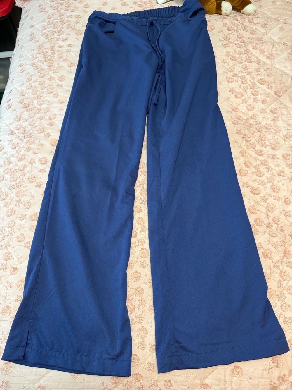 Grey's Anatomy Riley 5-Pocket Flare Scrub Pants Indigo Navy Blue MT Medium Tall